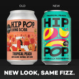 Hip Pop Tropical Peach sparkling fruit drink 4 x 330ml cans, UK version
