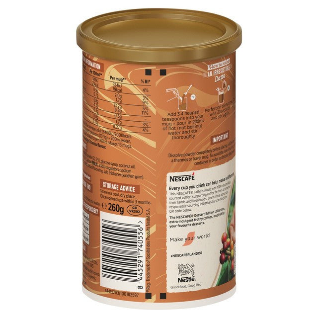 Nescafe Latte Tiramisu frothy coffee powder 260g, imported from the UK