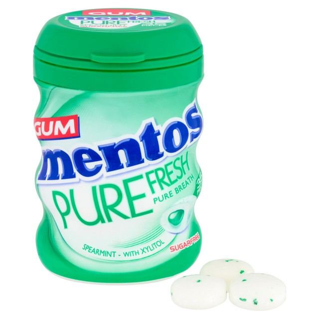 Mentos spearmint sugar free chewing gum 70g, imported from the UK