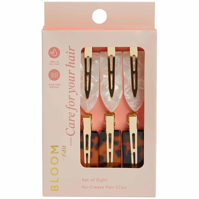 M&S Bloom Accessories No Crease Hair Clips 8-pack, imported from the UK