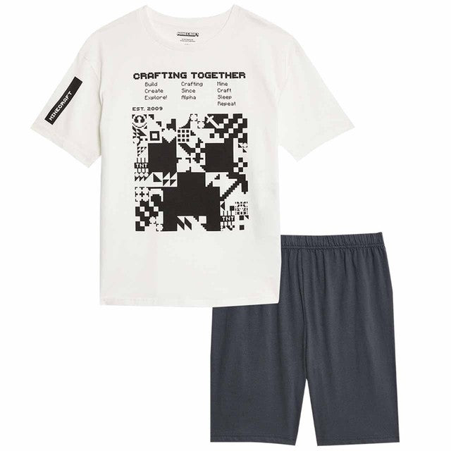 M&S Boys Minecraft Pyjamas 4-5 Years White, imported from the UK