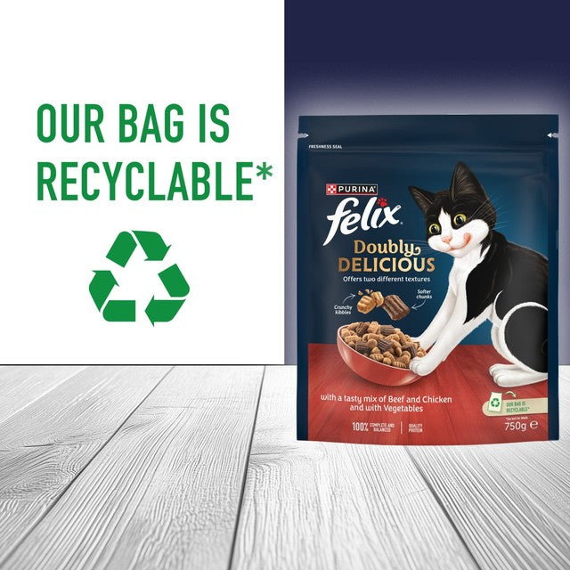 Felix dry cat food Beef Chicken & Vegetables 750g - British product