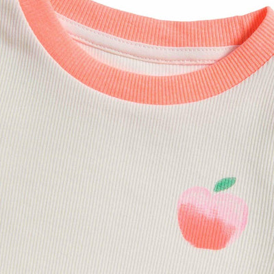 T-shirts M&S en coton riche pour filles, couleur pêche, multipack manches courtes 6-7 ans