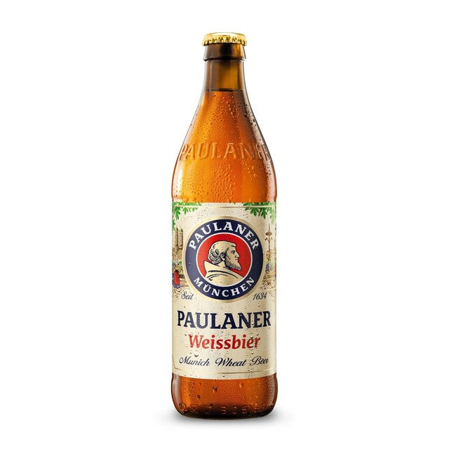 Paulaner Weissbier 500ml bottle, imported from the UK