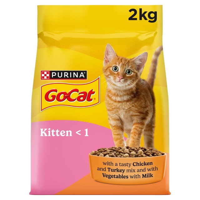 Go-Cat kitten chicken turkey and milk dry cat food 2kg, UK version