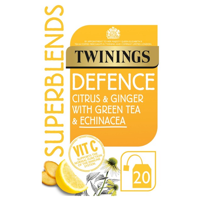 Twinings Defence Green Tea with Citrus Ginger 20 bags (British brand)