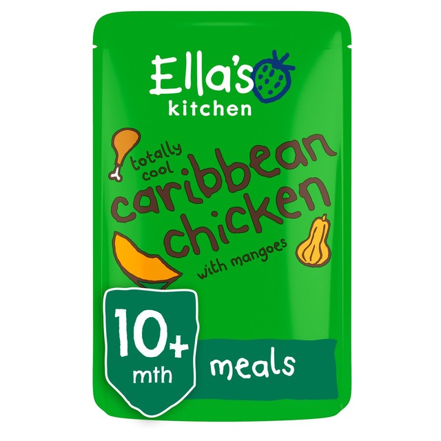 Ella's Kitchen organic Caribbean chicken baby food pouch, UK version