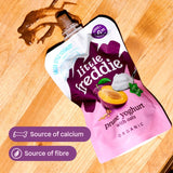 Little Freddie prune yoghurt with oats baby food pouch 100g, UK version