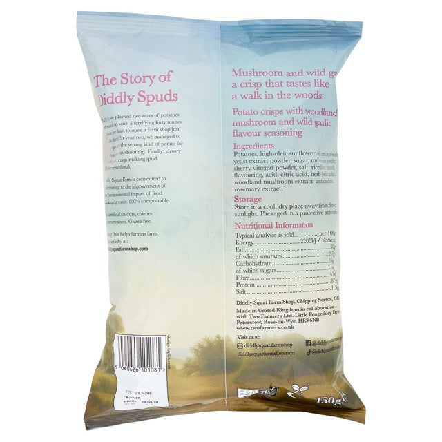 Diddly Squat Farm mushroom and wild garlic crisps, UK version
