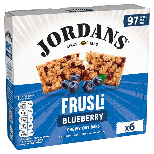 Jordans Frusli Juicy Blueberries cereal bars (British brand)