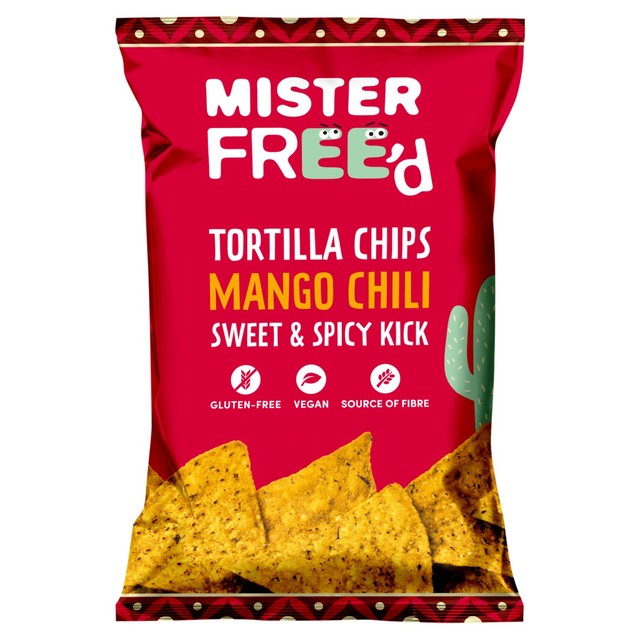 Mister Free'd tortilla chips with mango chili 135g, imported from the UK