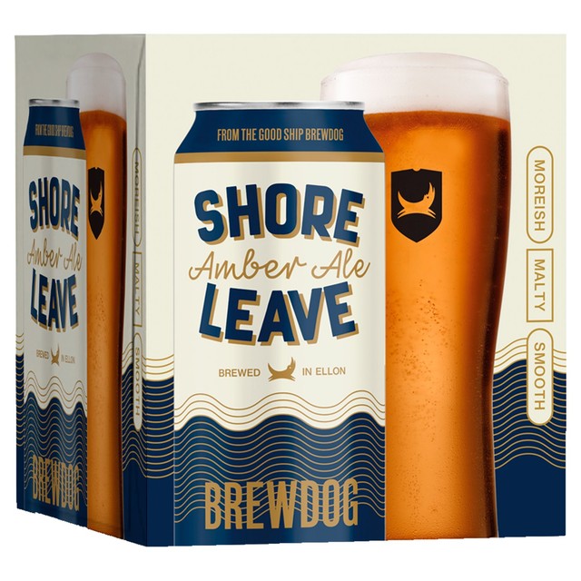 BrewDog Shore Leave Amber Ale, 4 x 440 ml Dosen – Britisches Produkt