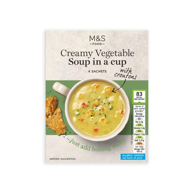 M&S Creamy Vegetable Soup Mix 4 x 22g, imported from the UK