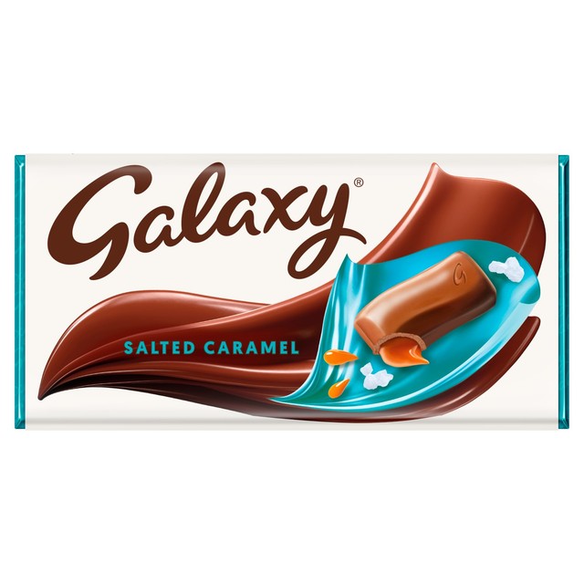 Galaxy milk chocolate bar with salted caramel 135g - British product