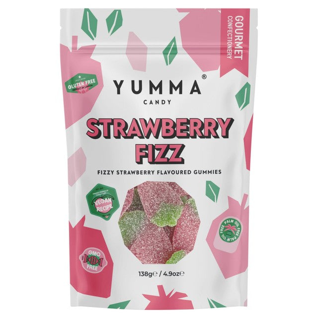 Yumma Candy Strawberry Fizz gummy sweets 138g (British brand)