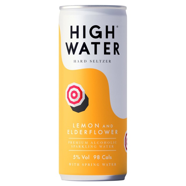 High Water lemon & elderflower hard seltzer 250ml, UK version