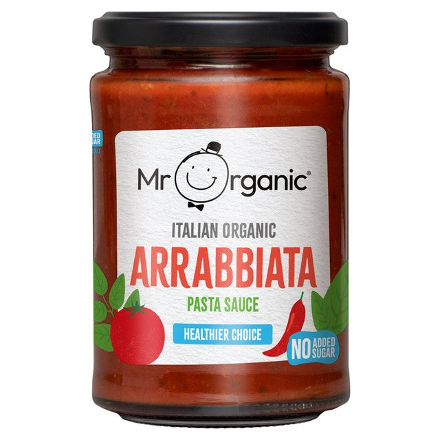 Mr Organic Arrabbiata pasta sauce 350g, imported from the UK