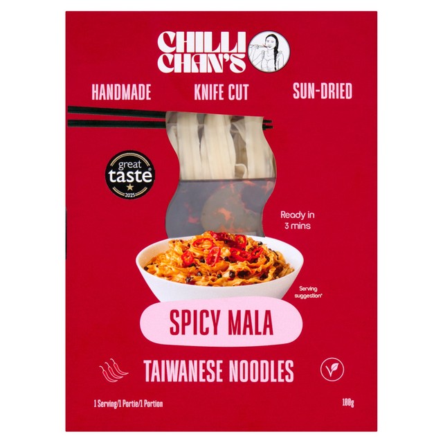 Chilli Chan's spicy Sichuan knife cut noodles 100g, UK version