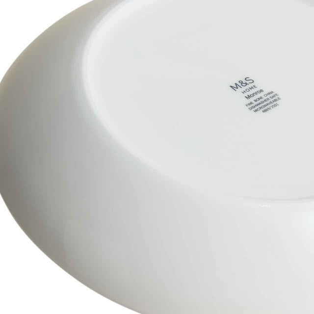 M&S straight sided china pasta bowl white - British product