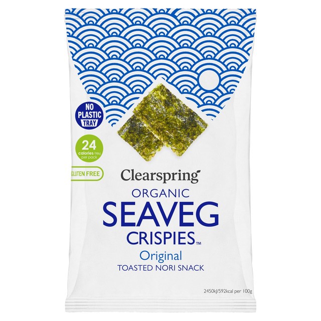 Clearspring Organic Seaveg Crispies Original Seaweed Snack 4g Pack - British product