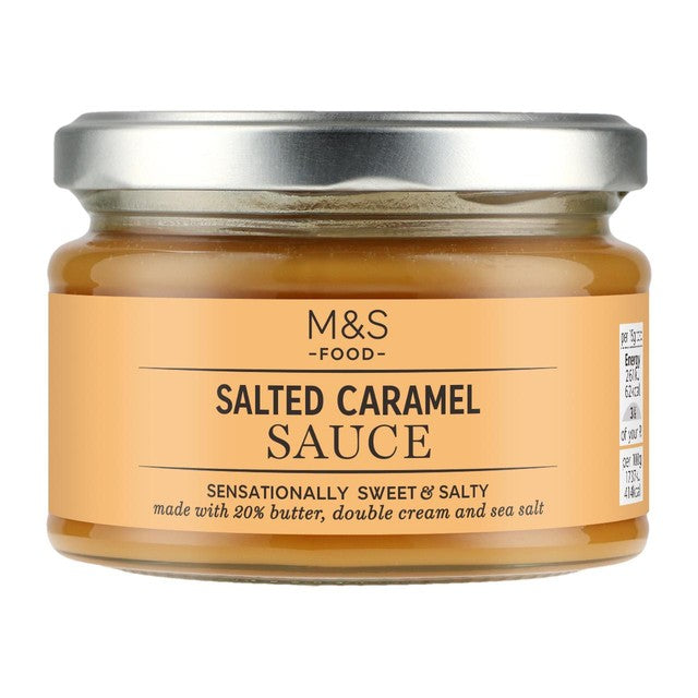 M&S salted caramel dessert sauce 260g, imported from the UK