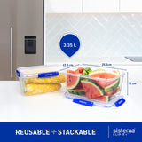 Sistema Klip It rectangular storage container 3.35L (British brand)