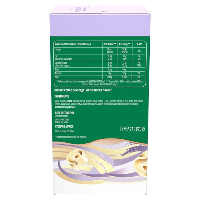 Starbucks White Mocha frothy coffee mix 5 sachets (British brand)