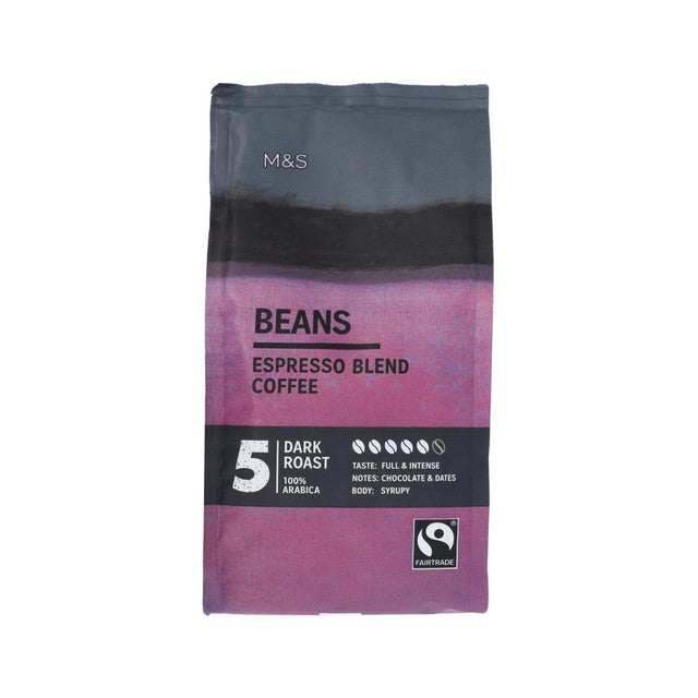 M&S Espresso Blend Coffee Beans 227g, imported from the UK