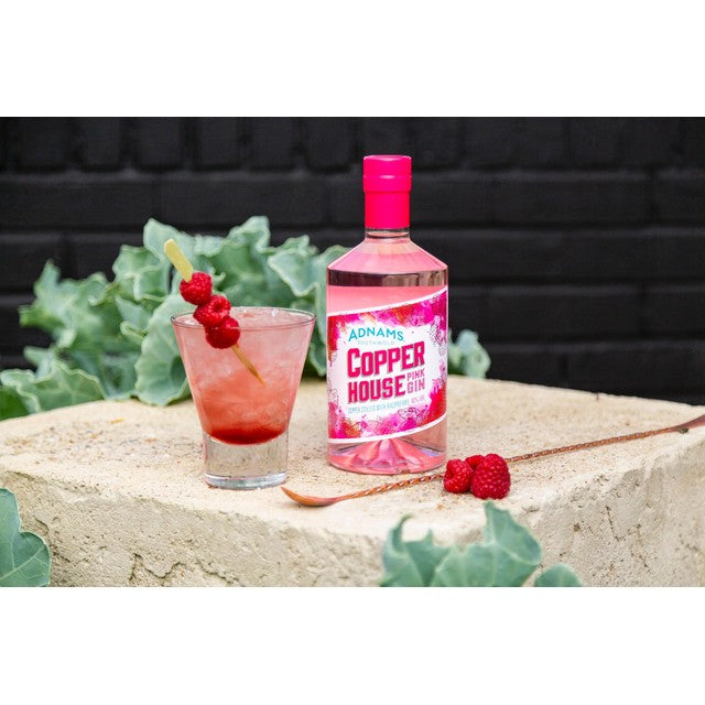 Adnams Copper House Pink Gin 70cl bottle with raspberry notes - British product