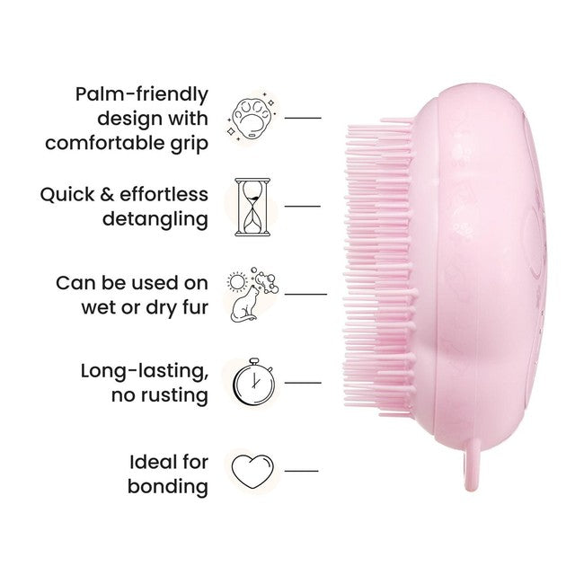 Tangle Teezer cat brush pink for short to medium fur, UK version