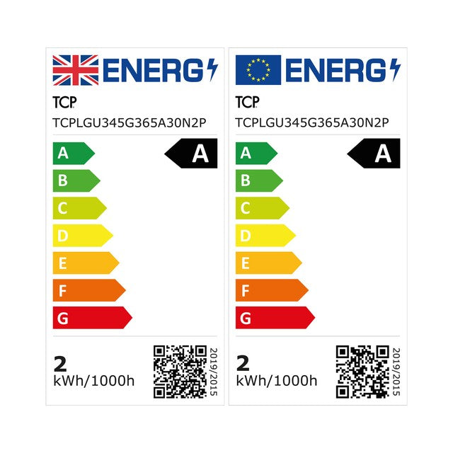 TCP GU10 LED light bulb warm white 2 pack (British brand)