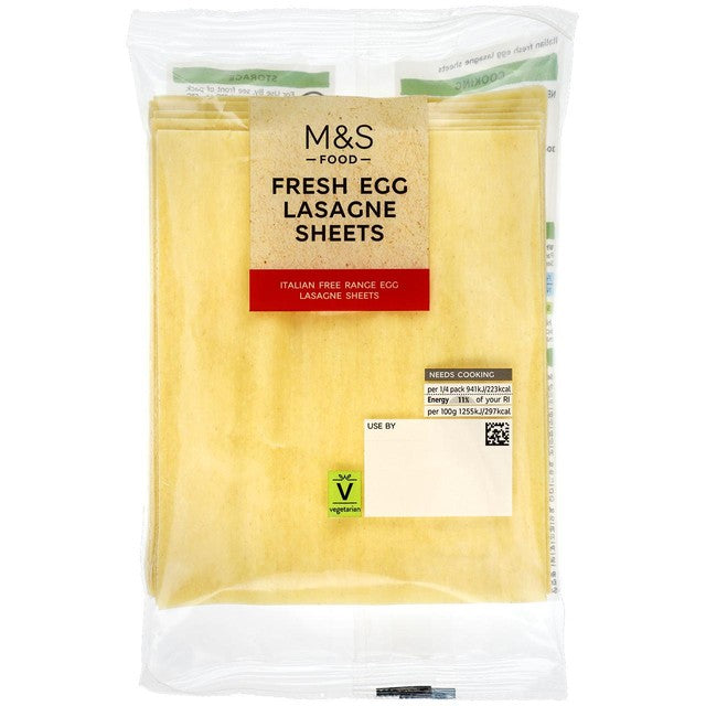M&S Fresh Egg Lasagne Sheets 300g, imported from the UK
