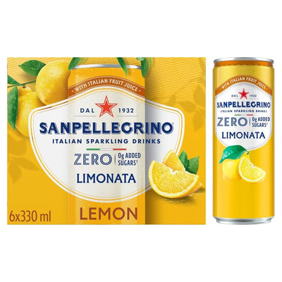 San Pellegrino Zero Zitrone zuckerfreies Sprudelgetränk 6 x 330ml