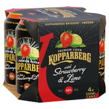 Kopparberg strawberry and lime fruit cider 4 x 330ml cans, UK version