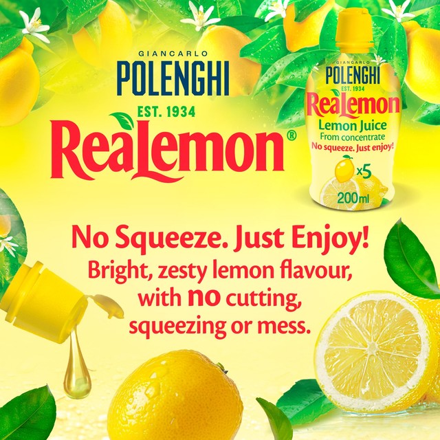 Very Lazy ReaLemon Lemon Juice 200ml, imported from the UK