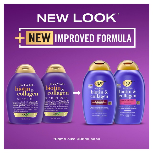 OGX Thick & Full Biotin & Collagen Shampoo 385ml (British brand)