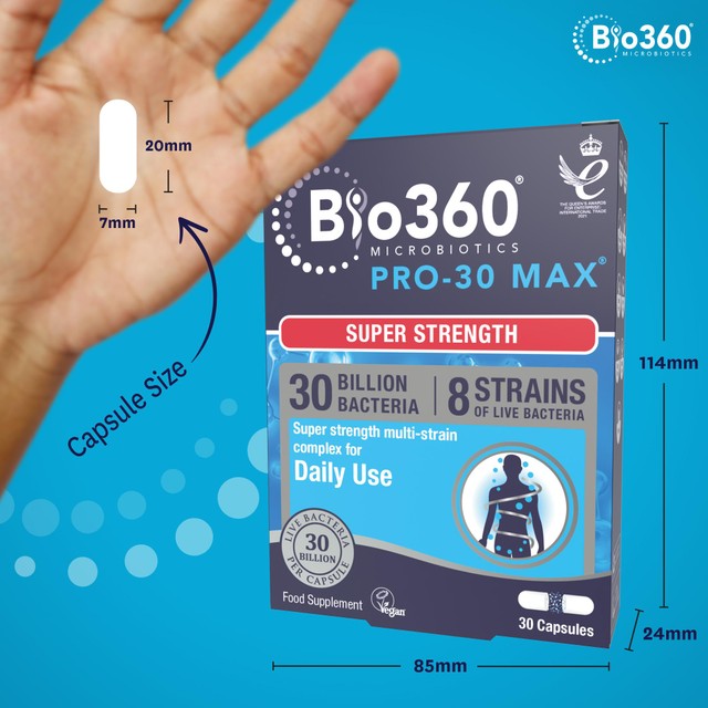 Natures Aid Pro-30 Max Probiotic Capsules 30, imported from the UK
