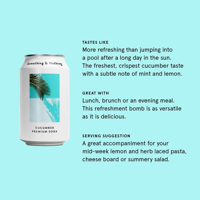 Something & Nothing Cucumber Premium Soda 330ml (British brand)
