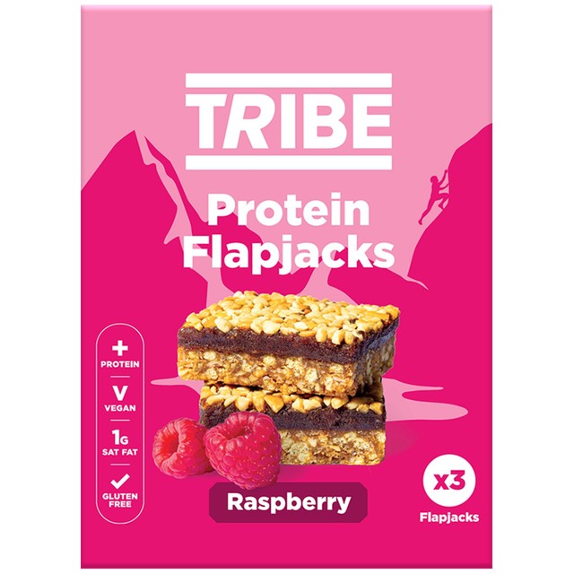 TRIBE Protein Flapjack Raspberry 3 x 38g (British brand)