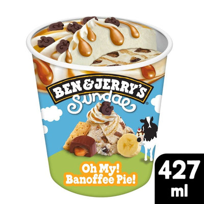 M&S Ben & Jerry's Oh My! Banoffee Pie! Sundae Ice Cream Tub 427ml- Buy online at McGrocer