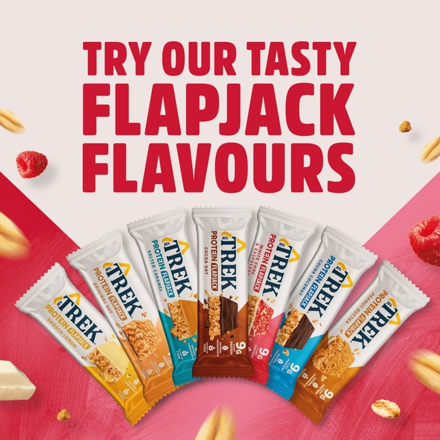 TREK White Chocolate Raspberry Protein Flapjacks 3 x 50g (British brand)