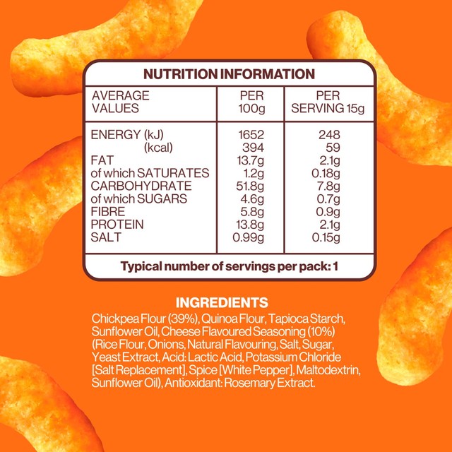 Hippeas chickpea puffs Take it Cheesy 5 x 15g multipack, UK version