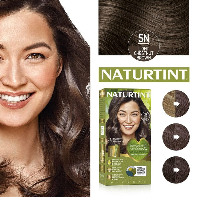 Naturtint hair colour 5N Light Chestnut Brown, imported from the UK