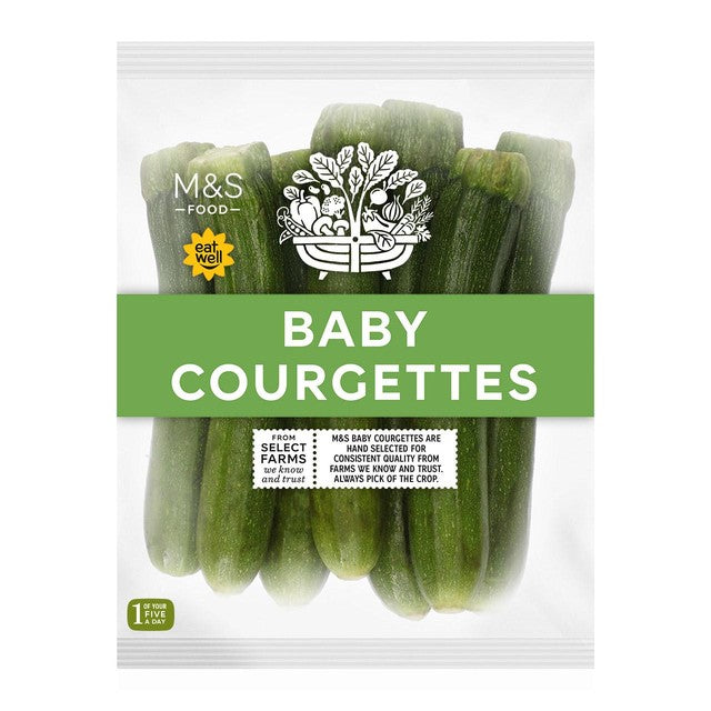 M&S Baby Courgettes 200g, imported from the UK