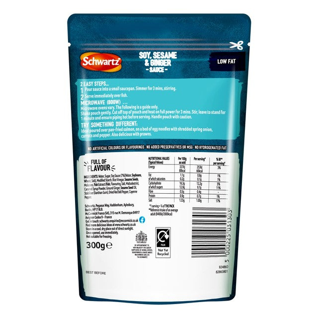Schwartz Dark Soy, Sesame & Ginger Sauce Mix 300g (British brand)