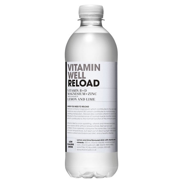 Vitamin Well lemon and lime flavoured water 500ml (British brand)