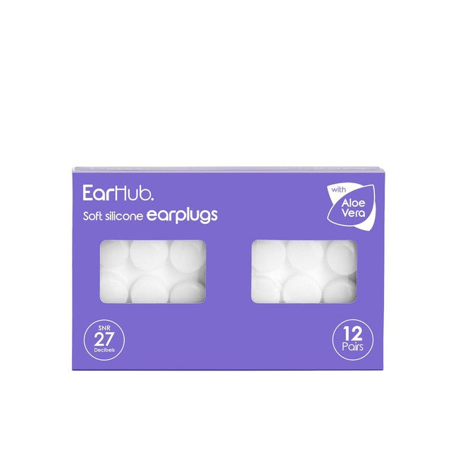 EarHub Sleepwell Soft Silicone Earplugs 12 pair - British product