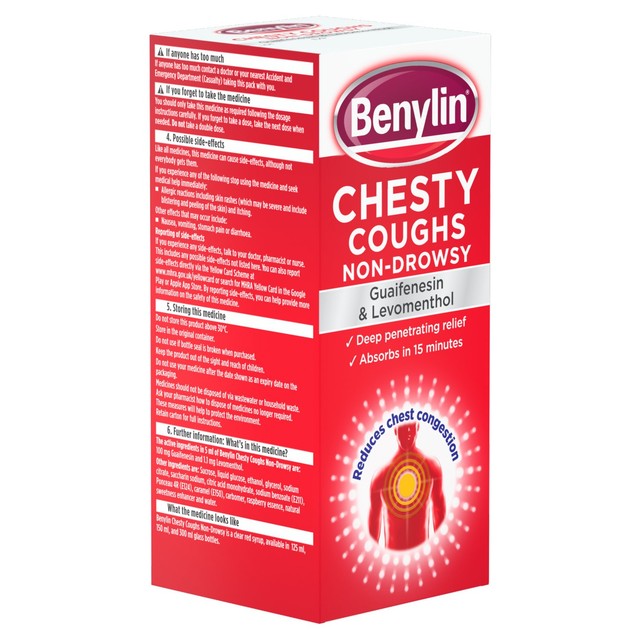 Benylin chesty cough non drowsy syrup 300ml - British product