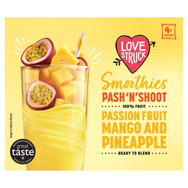 Love Smoothie passion fruit pineapple mango smoothie mix 4 x 120g, UK version