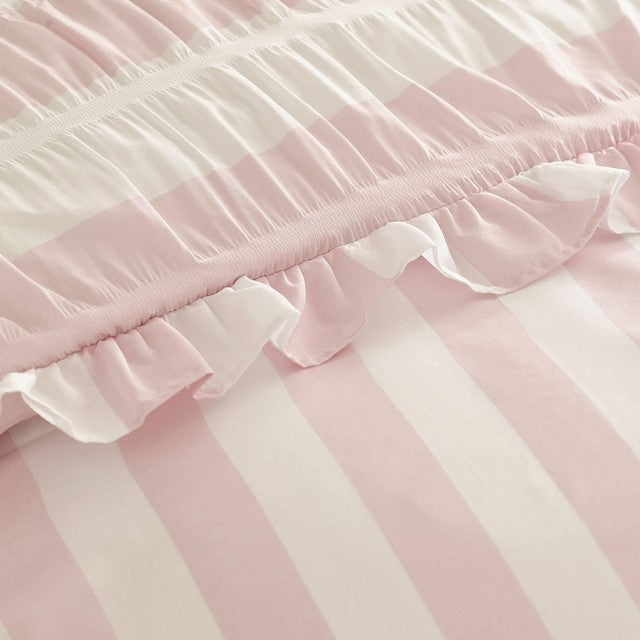 Catherine Lansfield seersucker frill duvet set super king, UK version